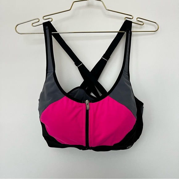 VSX Knockout Front-Close Sports Bra High Impact Color-Block Sports Top Size 38DD - Picture 1 of 9